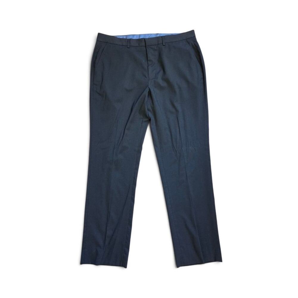 Nautica Mens Dress Pants 38x32 Navy Blue Flat Front Slacks Trousers Suit